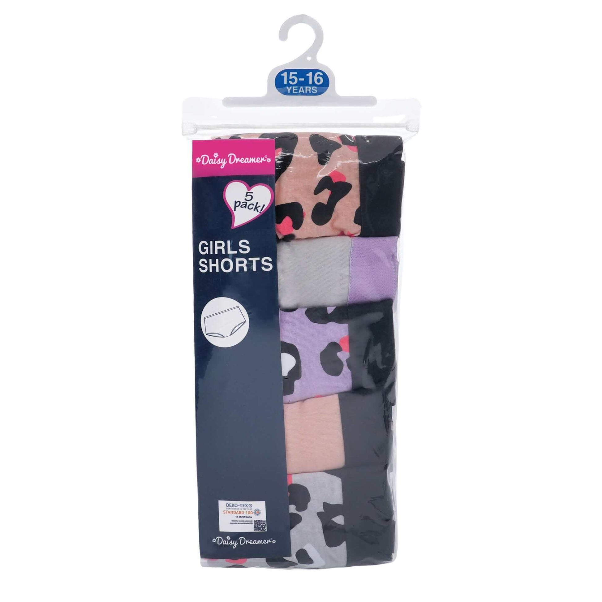 Pack of 5 Girls Cotton Underwear Briefs Soft Durable Comfort Fit for Everyday Wear by Daisy Dreamer Ages 9-16 Multiple Sizes and Colors. Buy now for £8.00.