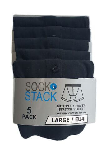 Pack of 5 Men's Cotton Boxer Shorts Button Fly Breathable Stretchy Classic Trunks Premium Comfort Everyday Wear Gym Sports Sock Stack. Buy now for £10.00.