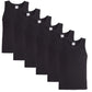 Pack of 6 Men's Cotton Blend Gym Muscle Vests Fitted Lightweight Comfortable Breathable Summer Wear Sizes S to XXL Available in Black Grey Navy White by Sock Stack. Buy now for £10.00.