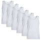 Pack of 6 Men's Cotton Blend Gym Muscle Vests Fitted Lightweight Comfortable Breathable Summer Wear Sizes S to XXL Available in Black Grey Navy White by Sock Stack. Buy now for £10.00.