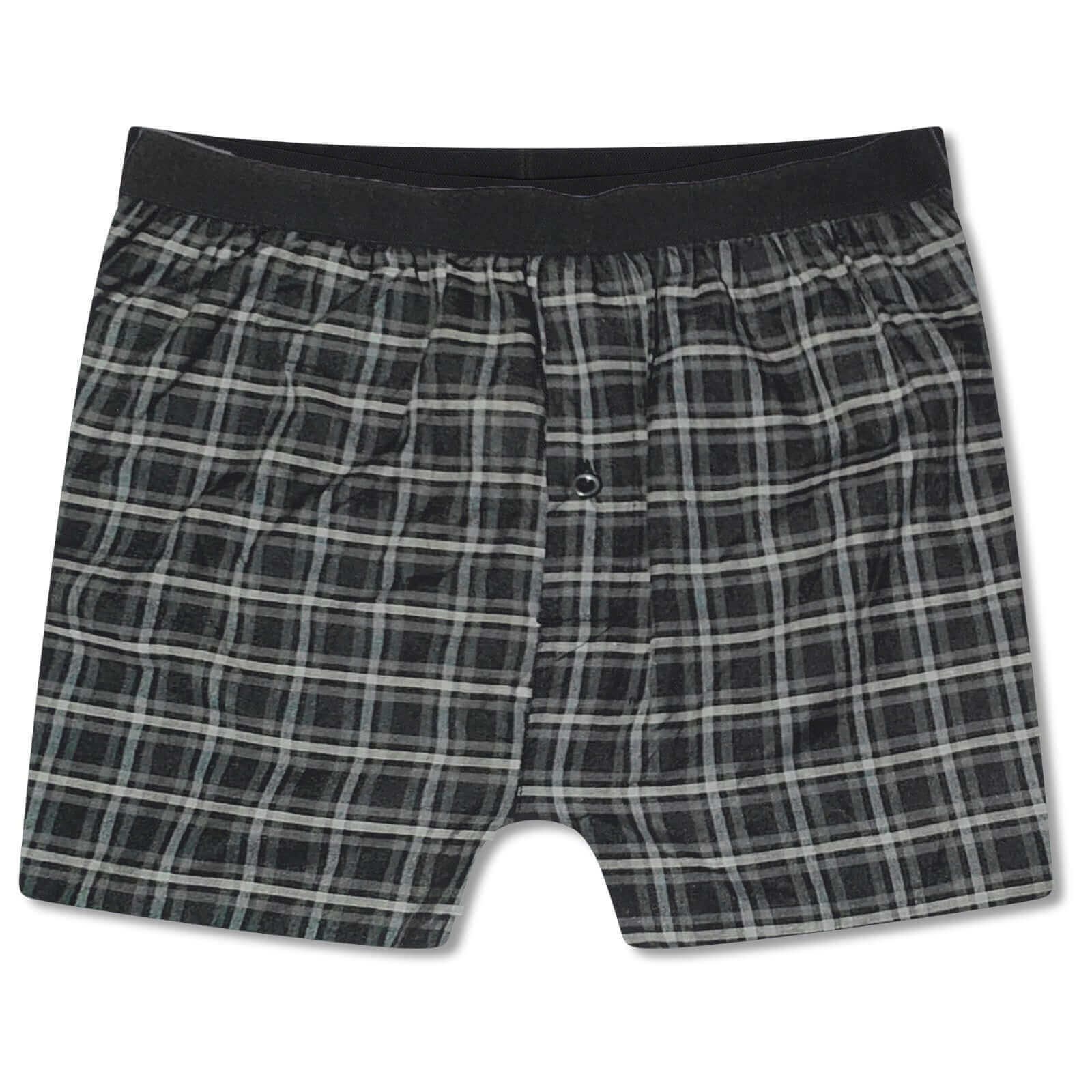 Pack of 6 Mens Loose Fit Boxers with Comfort Waistband Button Fly Breathable Cotton Blend Assorted Colours Premium Quality MB02 by Sock Stack. Buy now for £8.00.