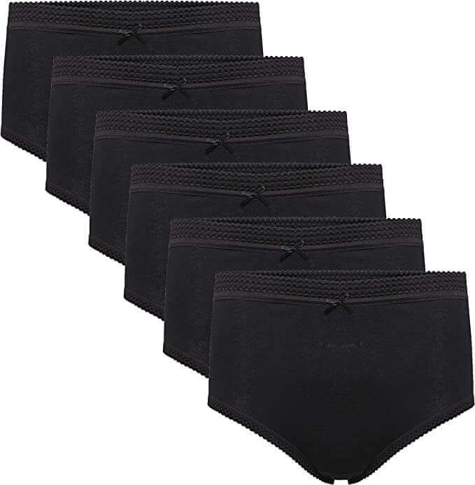 Pack of 6 Women's 100% Cotton Super Soft Maxi Briefs Full Coverage Breathable Everyday Underwear Assorted Colors Regular Plus Sizes by Sock Stack. Buy now for £8.00.