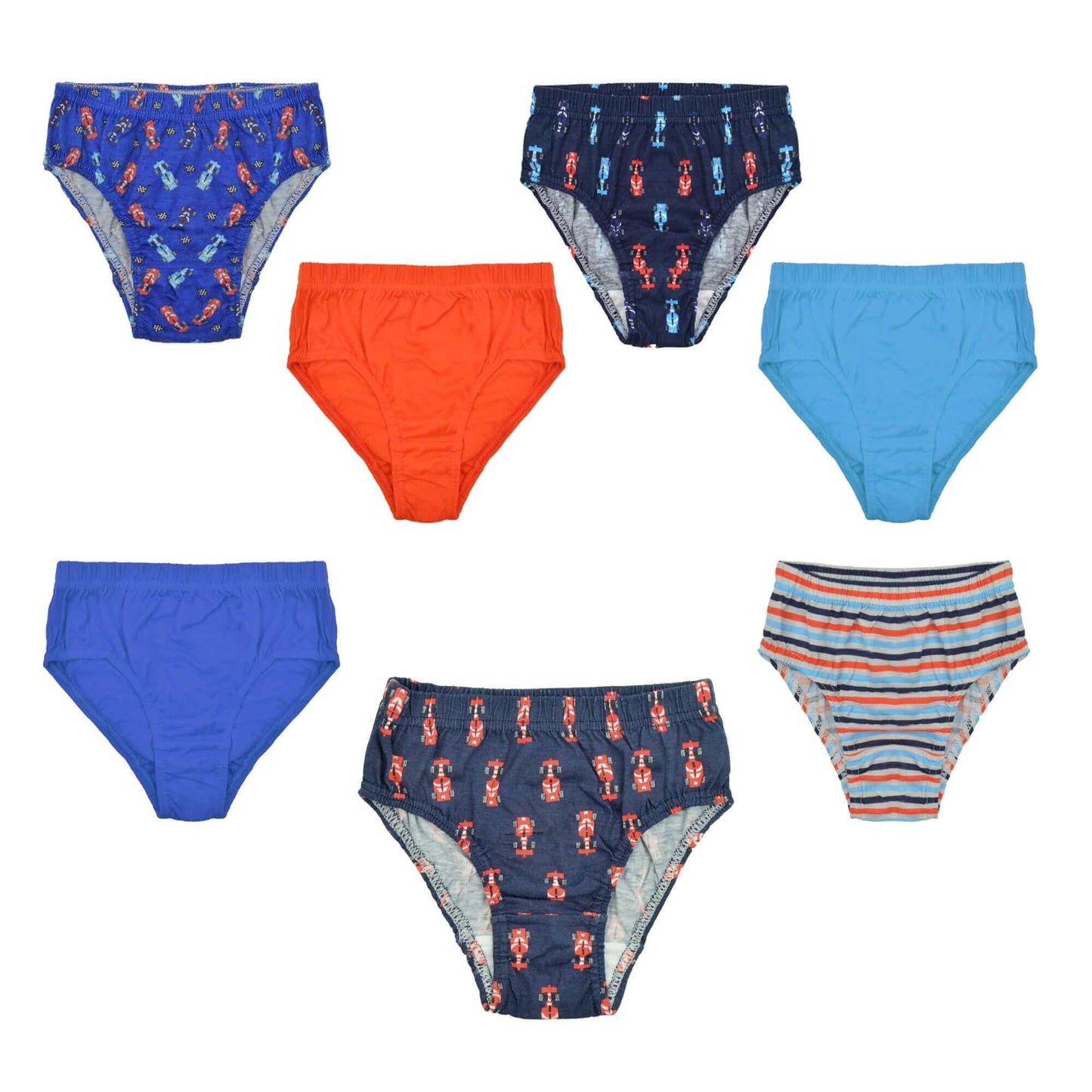 Pack of 7 Boys Briefs and Girls Knickers Cotton Blend Kids Underwear with Comfortable Waistband Assorted Colours and Patterns for Ages 2-8 Years by Daisy Dreamer. Buy now for £8.00.