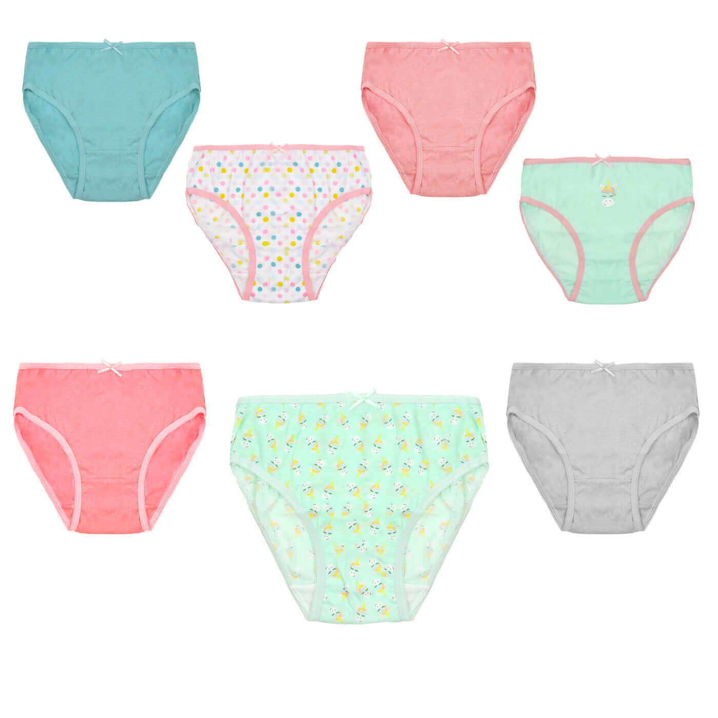 Pack of 7 Boys Briefs and Girls Knickers Cotton Blend Kids Underwear with Comfortable Waistband Assorted Colours and Patterns for Ages 2-8 Years by Daisy Dreamer. Buy now for £8.00.