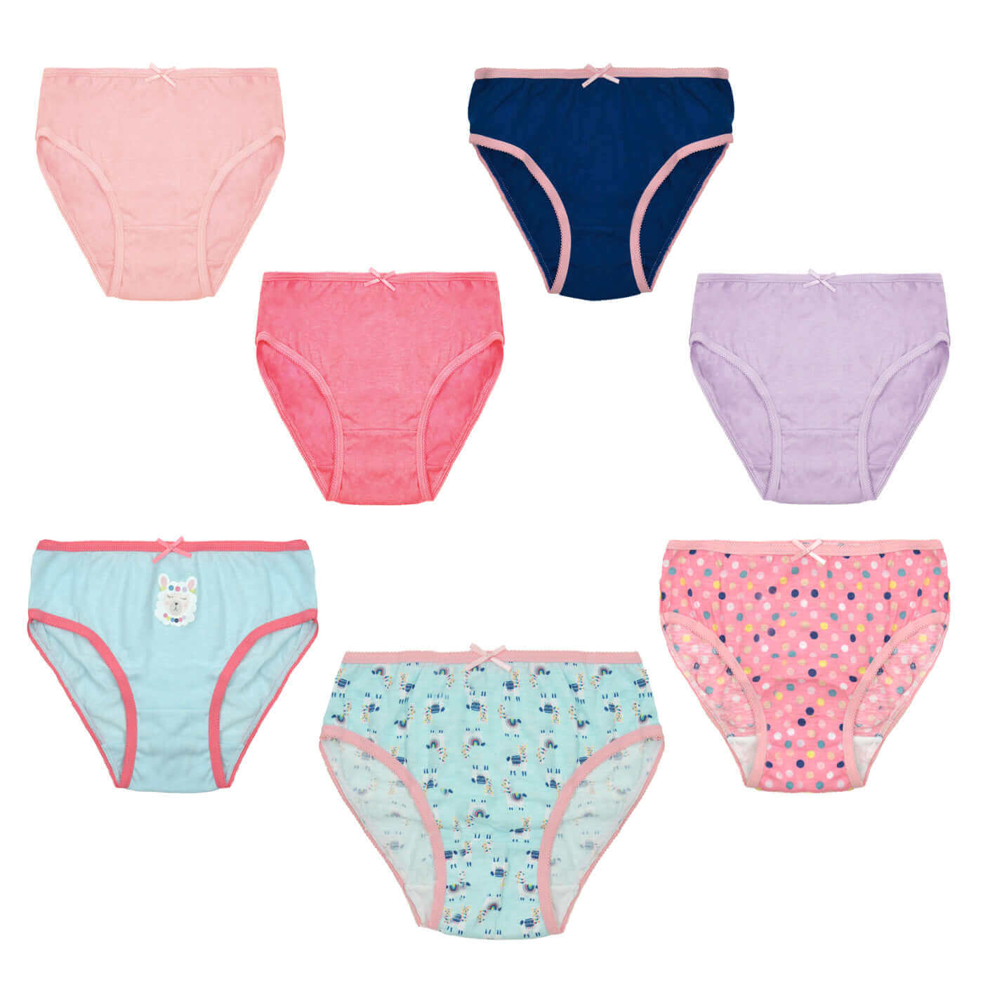 Pack of 7 Boys Briefs and Girls Knickers Cotton Blend Kids Underwear with Comfortable Waistband Assorted Colours and Patterns for Ages 2-8 Years by Daisy Dreamer. Buy now for £8.00.