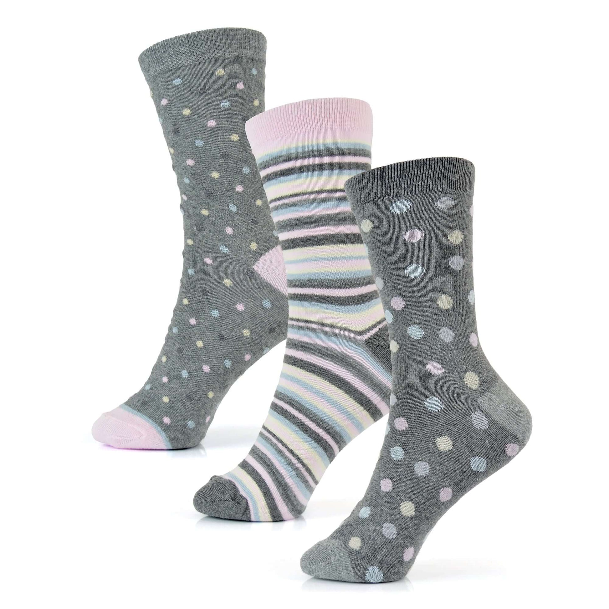 6 Pairs Women's Cotton Rich Socks Fun Designs Stripes Dots Leopard Fox Dog Cat Prints UK 4-7 Breathable Durable by Sock Stack. Buy now for £8.00.