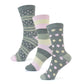 6 Pairs Women's Cotton Rich Socks Fun Designs Stripes Dots Leopard Fox Dog Cat Prints UK 4-7 Breathable Durable by Sock Stack. Buy now for £8.00.