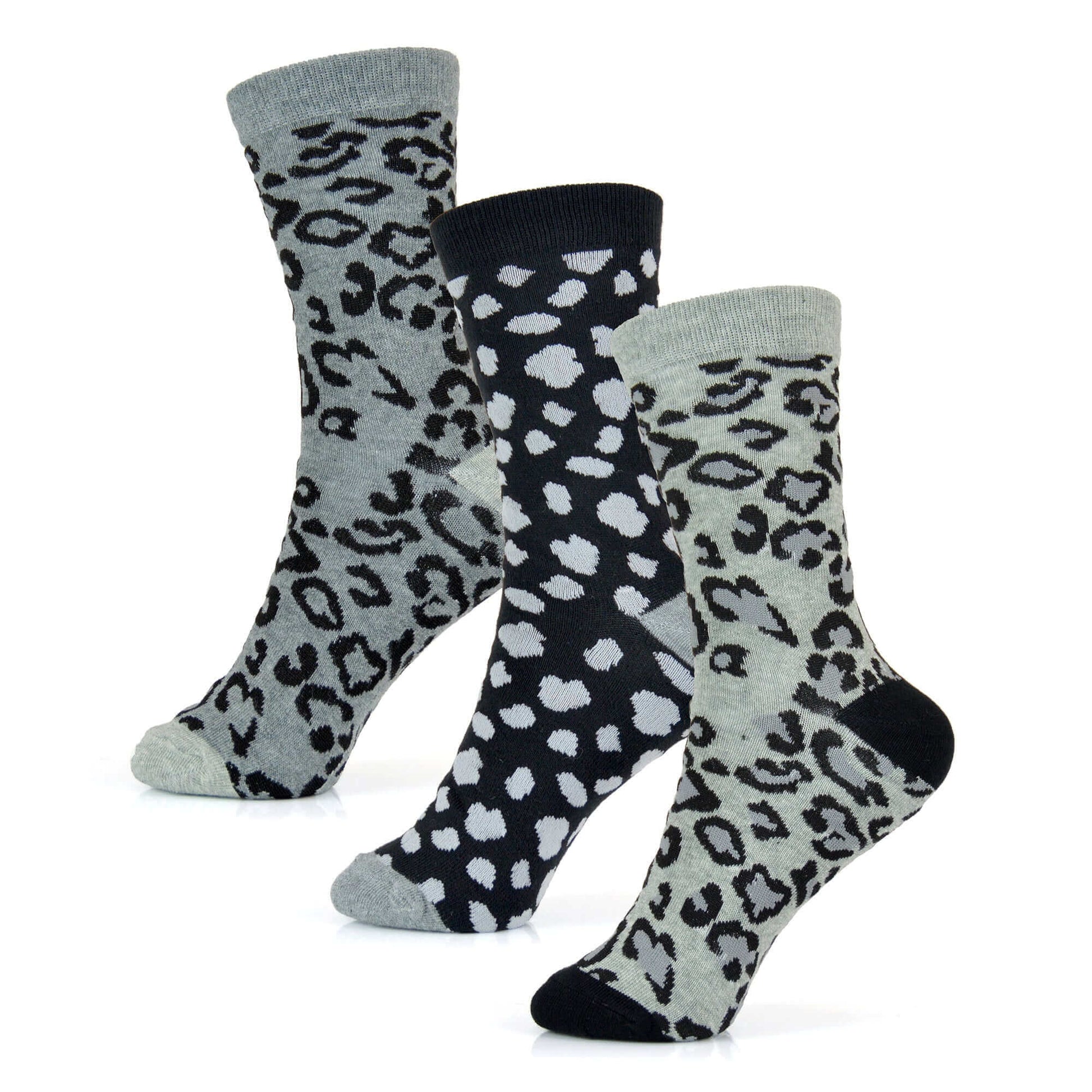 6 Pairs Women's Cotton Rich Socks Fun Designs Stripes Dots Leopard Fox Dog Cat Prints UK 4-7 Breathable Durable by Sock Stack. Buy now for £8.00.