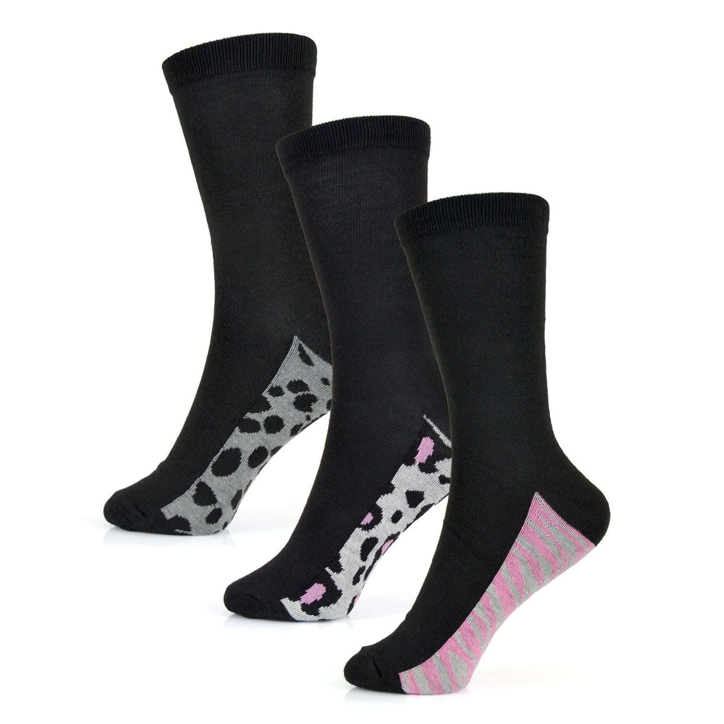 6 Pairs Women's Cotton Rich Socks Fun Designs Stripes Dots Leopard Fox Dog Cat Prints UK 4-7 Breathable Durable by Sock Stack. Buy now for £8.00.