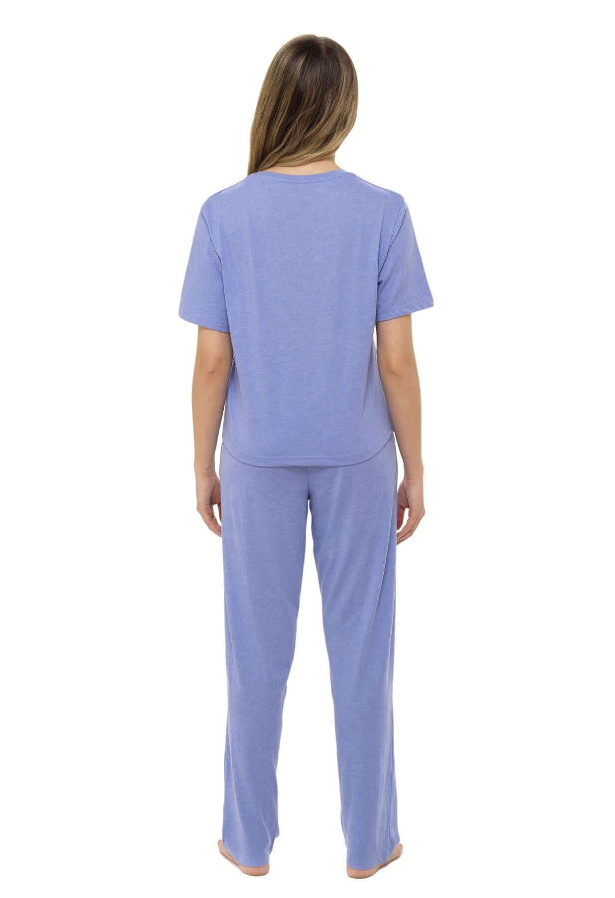 Super Soft Women's Jersey Marl Loungewear Pyjama Set Comfortable Fit Pants Trendy Design Ideal for All Seasons Blue or Grey by Daisy Dreamer. Buy now for £15.00.