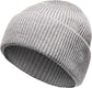 Unisex Wool Knit Beanie for Men and Women Warm Insulated Windproof Hat with Turn-Up Cuff Classic Black Grey Winter Cap for Outdoor Activities by Heatwave Thermalwear. Buy now for £9.00.