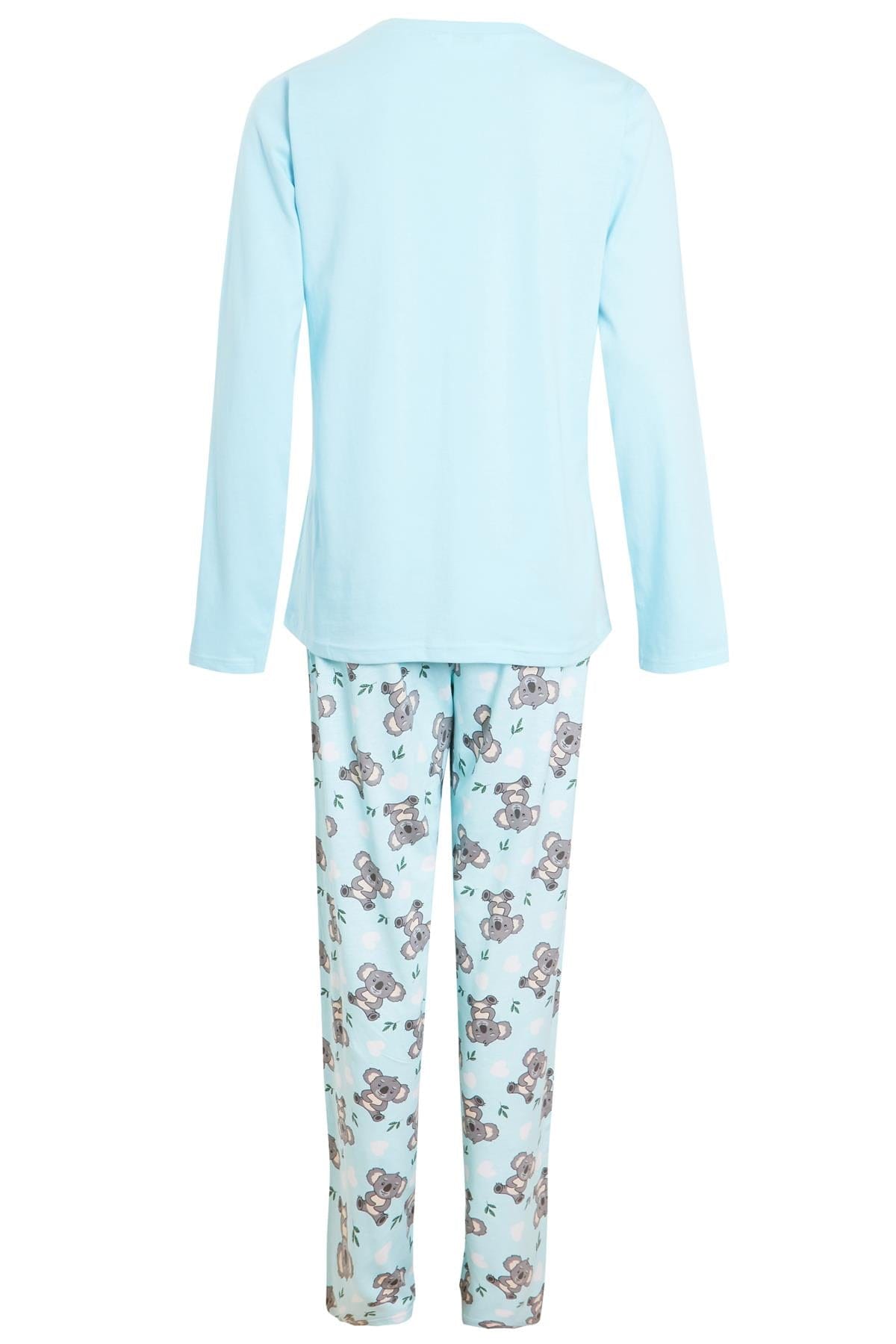 Women's 100% Cotton Koala Bear Print Pyjama Set Comfortable Long Sleeve Top and Elasticated Pants for Sleeping and Lounging Available in Small Medium Large X-Large by Daisy Dreamer. Buy now for £15.00.