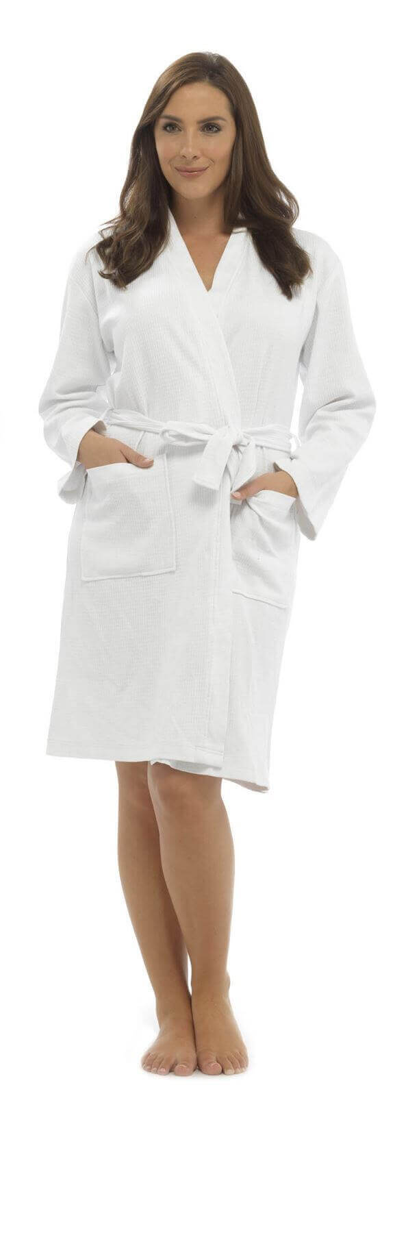 Women's 100% Cotton Waffle Bath Robe Soft-Touch Fabric with Belted Design and Deep Pockets for All-Season Comfort Multiple Sizes and Colors by Daisy Dreamer. Buy now for £20.00.