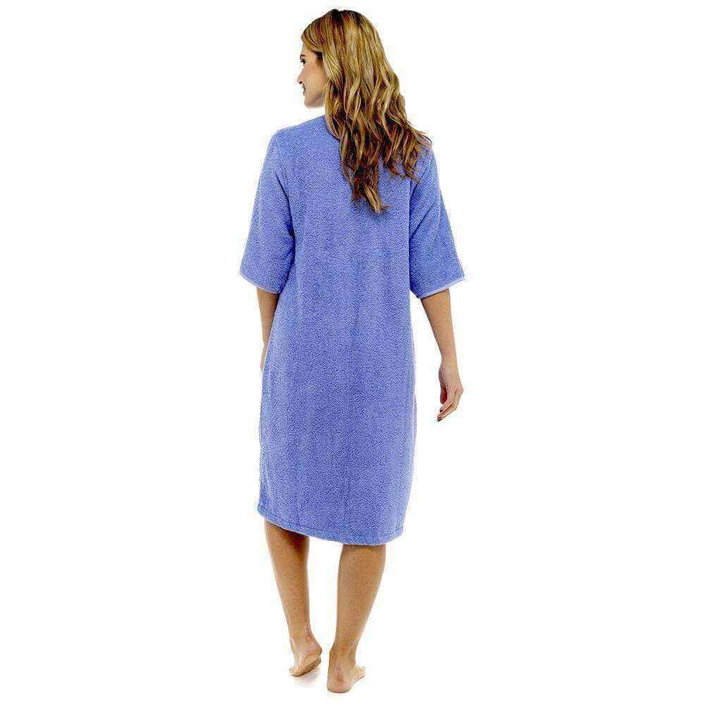 Women's 100 Percent Cotton Terry Towelling Bath Robe Zip Through Ultra Absorbent Soft and Luxurious Dressing Gown Perfect for Post Shower Relaxation by Daisy Dreamer. Buy now for £20.00.