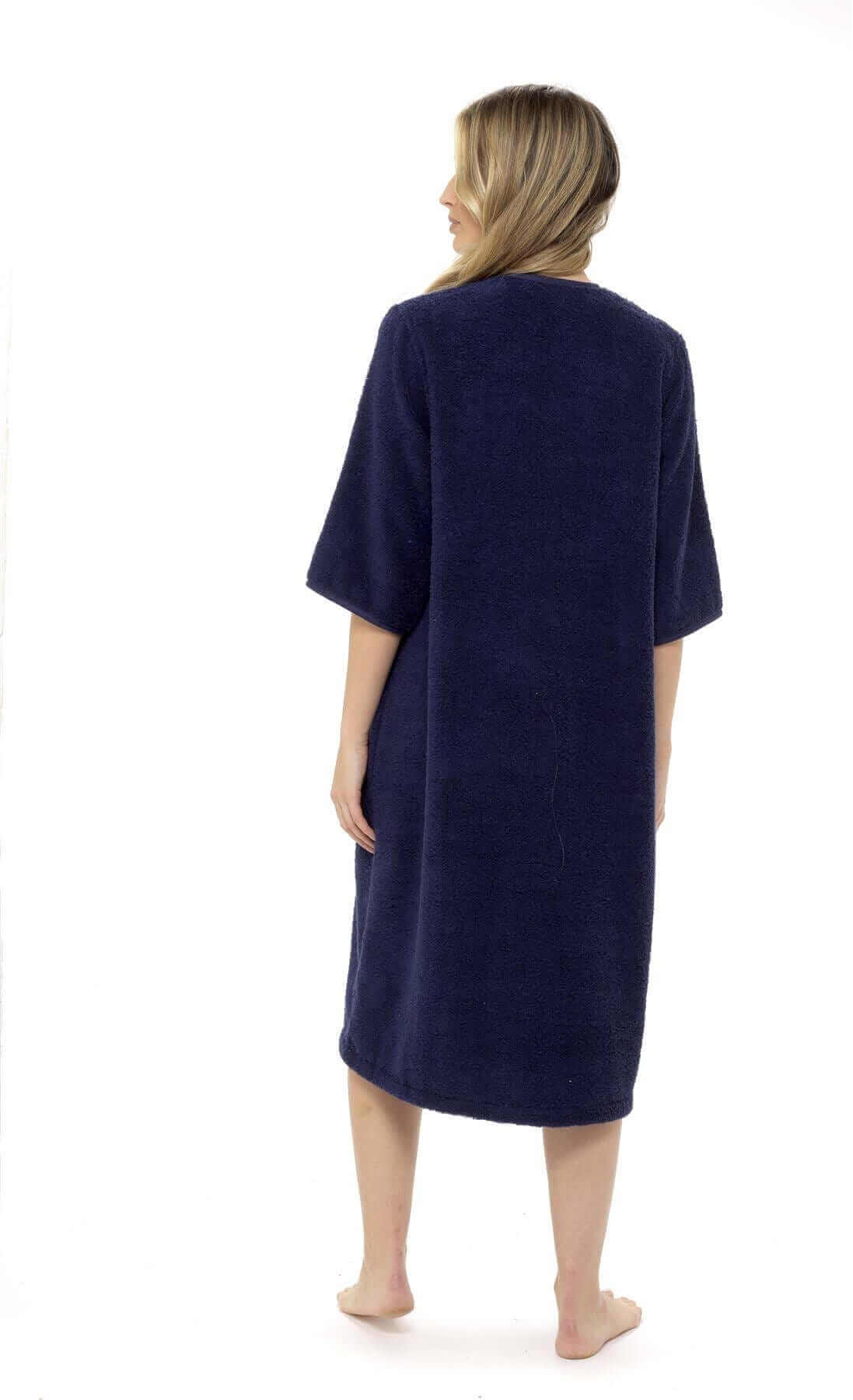 Women's 100 Percent Cotton Terry Towelling Bath Robe Zip Through Ultra Absorbent Soft and Luxurious Dressing Gown Perfect for Post Shower Relaxation by Daisy Dreamer. Buy now for £20.00.