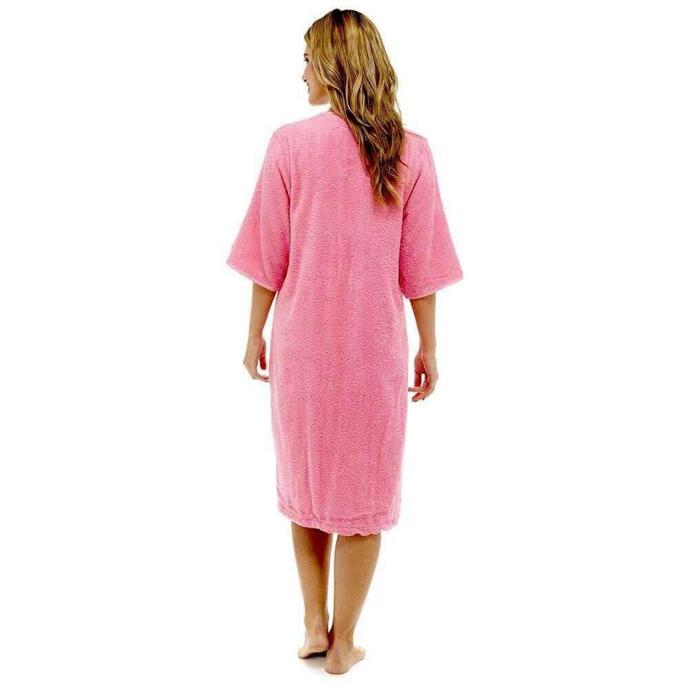 Women's 100 Percent Cotton Terry Towelling Bath Robe Zip Through Ultra Absorbent Soft and Luxurious Dressing Gown Perfect for Post Shower Relaxation by Daisy Dreamer. Buy now for £20.00.