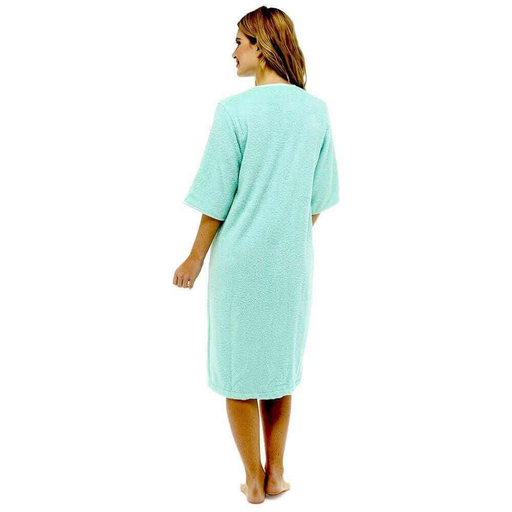 Women's 100 Percent Cotton Terry Towelling Bath Robe Zip Through Ultra Absorbent Soft and Luxurious Dressing Gown Perfect for Post Shower Relaxation by Daisy Dreamer. Buy now for £20.00.