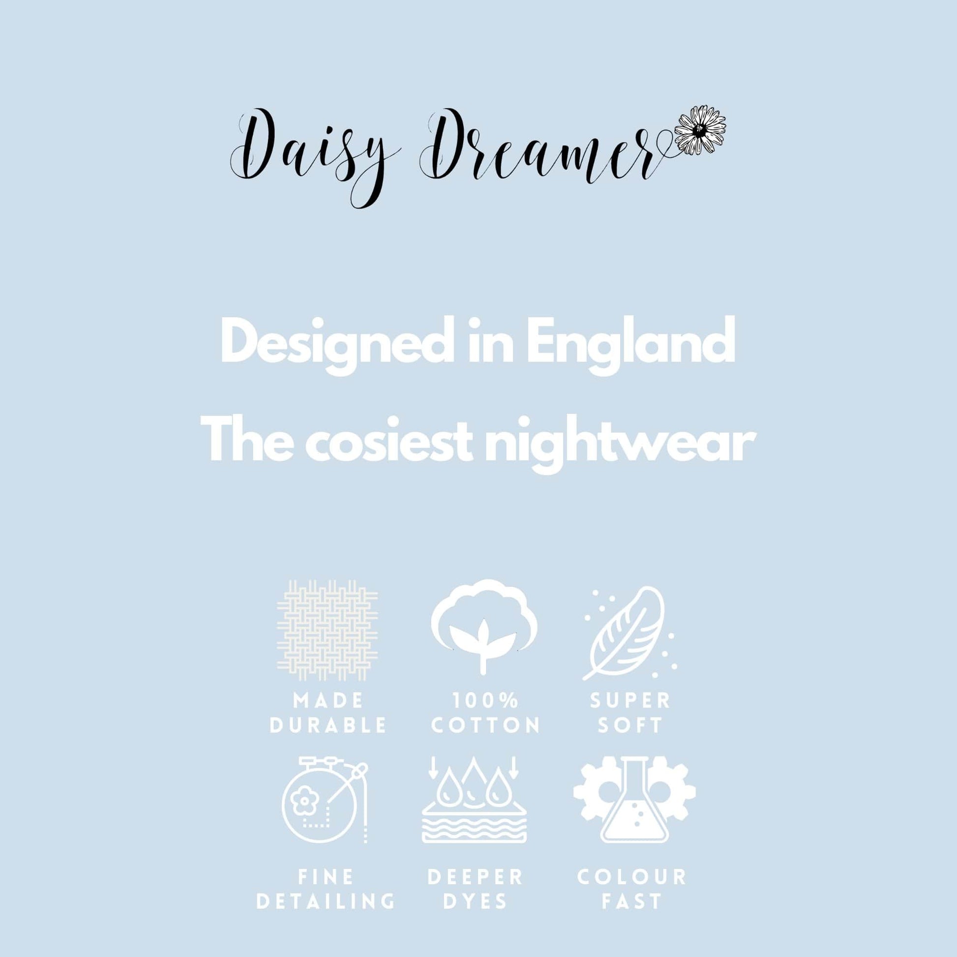 Women's 100 Pure Cotton Soft Pyjama Set with Elasticated Patterned Bottoms Ultimate Nightwear and Cosy Loungewear Multiple Sizes by Daisy Dreamer. Buy now for £15.00.