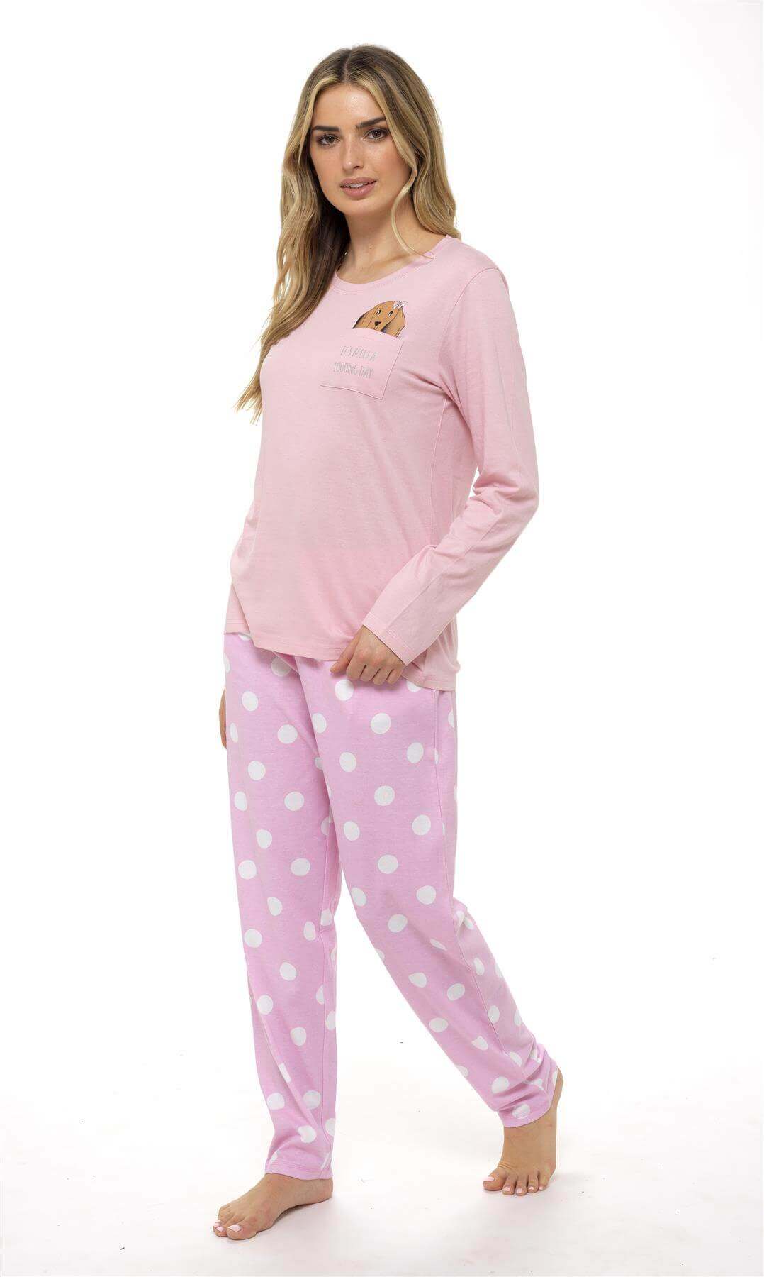Women's 100 Pure Cotton Soft Pyjama Set with Elasticated Patterned Bottoms Ultimate Nightwear and Cosy Loungewear Multiple Sizes by Daisy Dreamer. Buy now for £15.00.