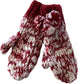 Women's Hand Knitted Daisy Pattern Winter Hat Headband Mittens Set with Pom Pom in Red Green Pink for Outdoor Activities and Holiday Gifts by Sock Stack. Buy now for £8.00.