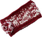 Women's Hand Knitted Daisy Pattern Winter Hat Headband Mittens Set with Pom Pom in Red Green Pink for Outdoor Activities and Holiday Gifts by Sock Stack. Buy now for £8.00.