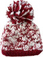 Women's Hand Knitted Daisy Pattern Winter Hat Headband Mittens Set with Pom Pom in Red Green Pink for Outdoor Activities and Holiday Gifts by Sock Stack. Buy now for £8.00.