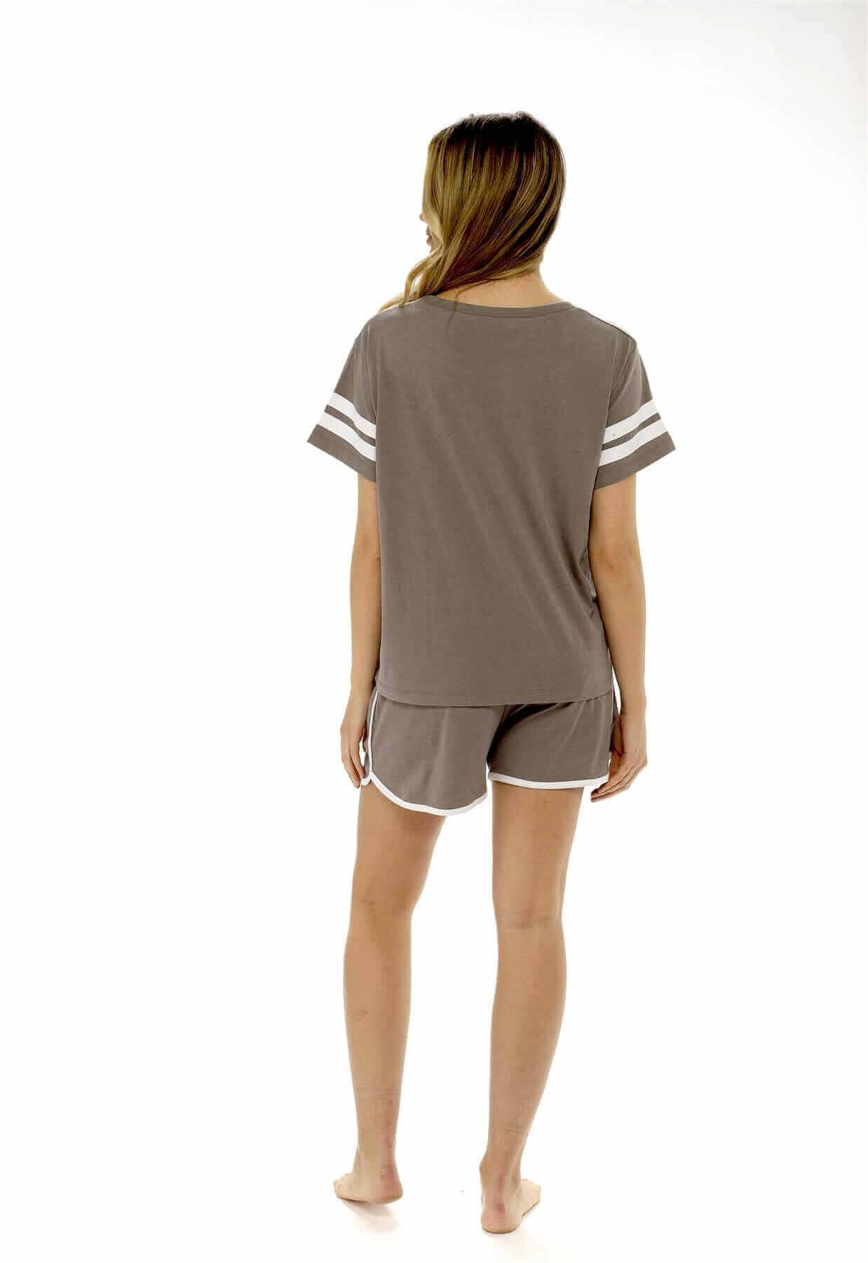 Women's Luxurious Cotton Pyjama Set with Be Happy T Shirt and Elastic Waist Shorts Perfect for Summer Loungewear or Bridal Gifts by Daisy Dreamer. Buy now for £10.00.