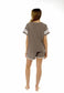 Women's Luxurious Cotton Pyjama Set with Be Happy T Shirt and Elastic Waist Shorts Perfect for Summer Loungewear or Bridal Gifts by Daisy Dreamer. Buy now for £10.00.