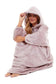 Women's Oversized Plush Hooded Poncho Blanket Cozy Fleece Hoodie with Fur Hood Ideal for Lounging Camping Outdoor Warmth by Daisy Dreamer. Buy now for £21.00.