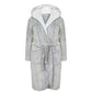 Women's Shimmer Grey Fleece Hooded Bathrobe Ultra-Soft Sherpa Lining Cozy Long Loungewear Luxurious Warm Plush Dressing Gown by Daisy Dreamer for Winter. Buy now for £20.00.