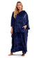 Women's Super Soft Oversized Hooded Poncho Blanket Navy Charcoal Flannel Fleece Cozy Loungewear Nightwear Warm Hoodie One Size Fits Most Adults by Daisy Dreamer. Buy now for £20.00.