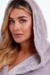 Women's Super Soft Plush Fleece Faux Fur Hooded Robe Luxurious Loungewear Bathrobe for Spa Hotel Home Pink Grey Sizes S-XL by Daisy Dreamer. Buy now for £20.00.