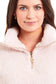 Women's Super Soft Teddy Fleece Loungewear Set Cozy Elasticated Waistband Pants and Zip Front Top in Pink Grey Cream Luxurious Nightwear by Daisy Dreamer. Buy now for £20.00.