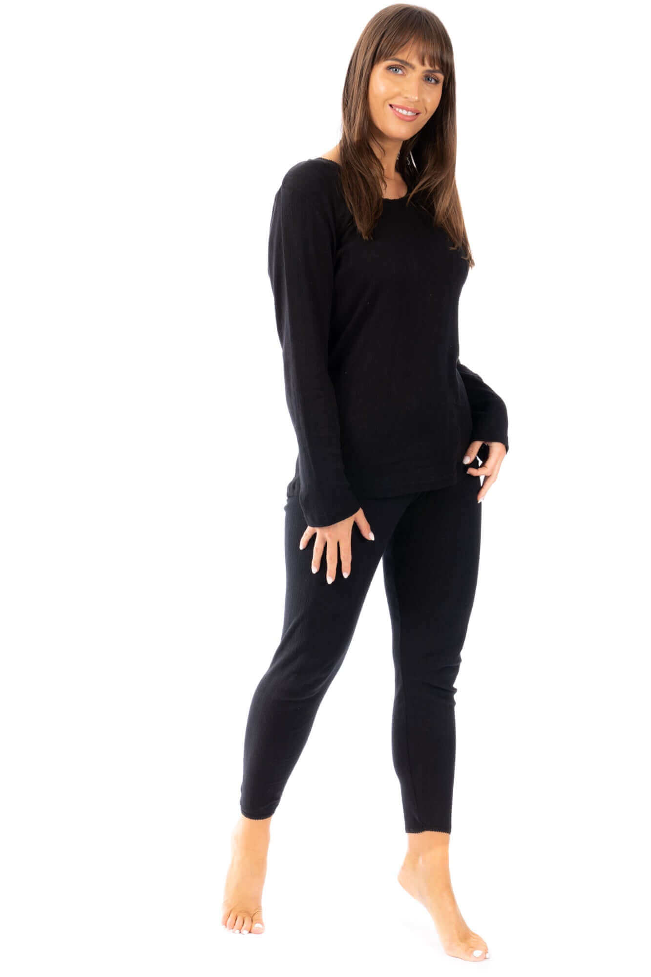 Women's Thermal Long Sleeve Top and Pants Set Winter Base Layers Warm Insulating Cotton Rich Fabric Sizes S to XXL Multiple Colors by Heatwave Thermalwear. Buy now for £10.00.
