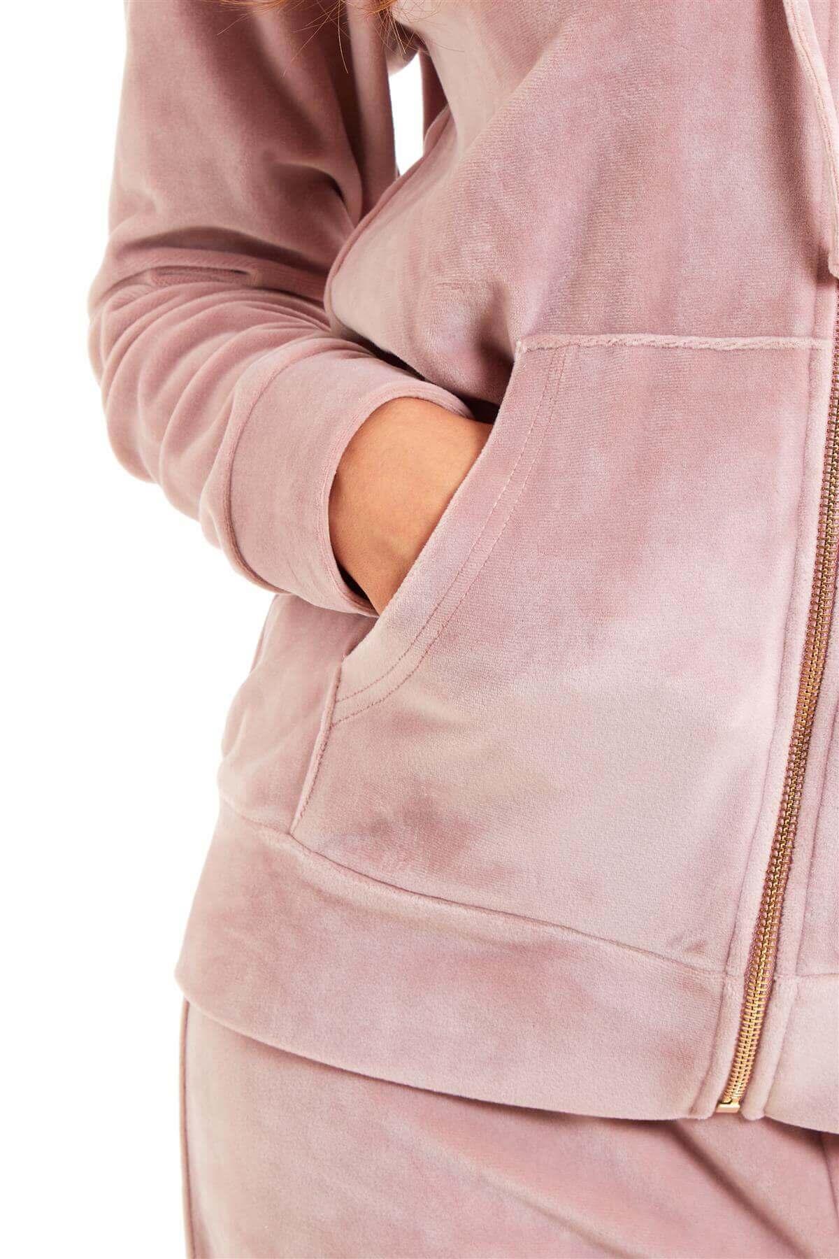 Women’s Velour Fleece Hooded Zip Track Suit Velvet Loungewear Set with Elastic Waistband Comfortable All-Day Wear Multiple Styles and Sizes by Daisy Dreamer. Buy now for £20.00.