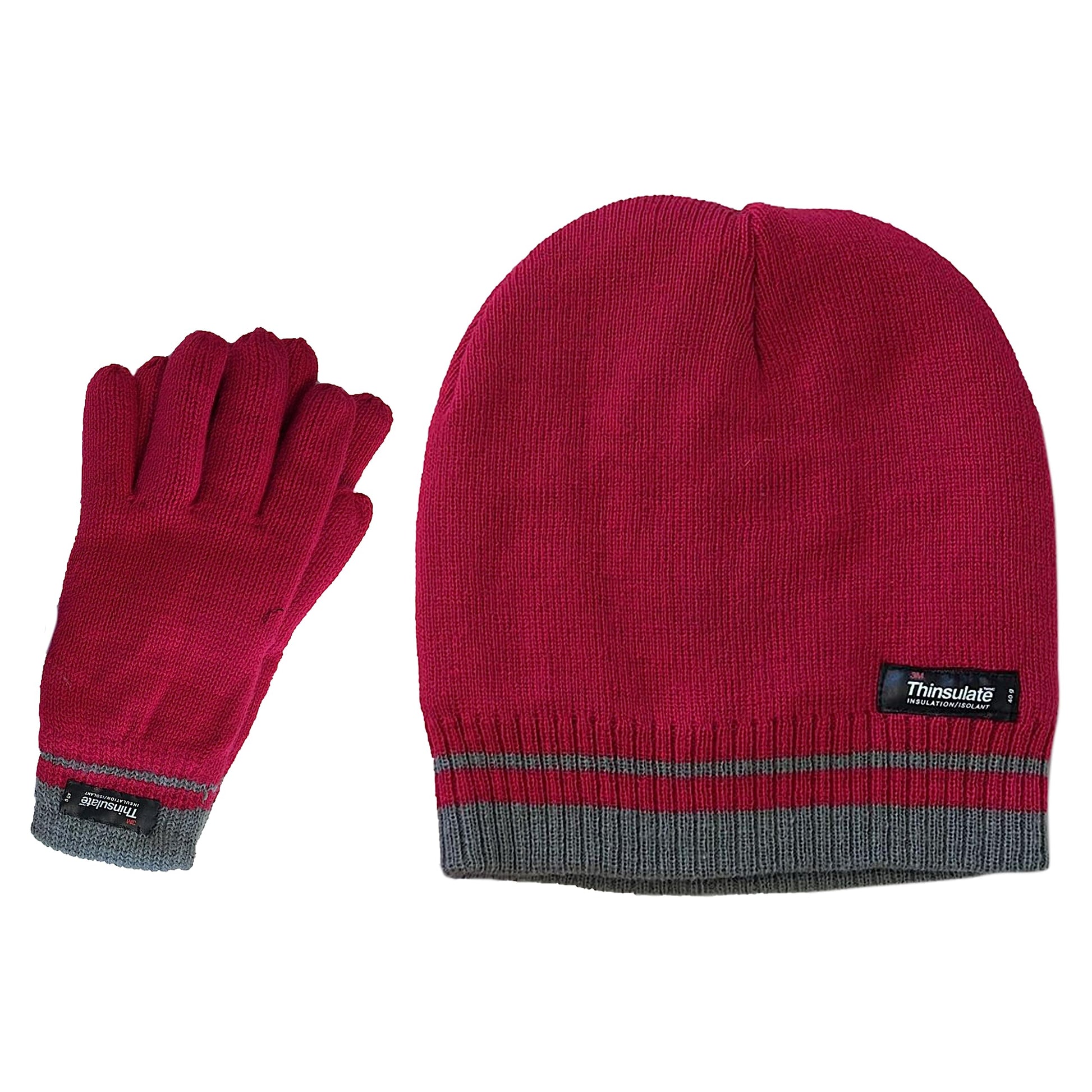 Women's Winter Hat and Gloves Set with 3M Thinsulate Insulation and Stylish Stripe Design in Multiple Colors for Warmth and Comfort by Sock Stack. Buy now for £8.00.