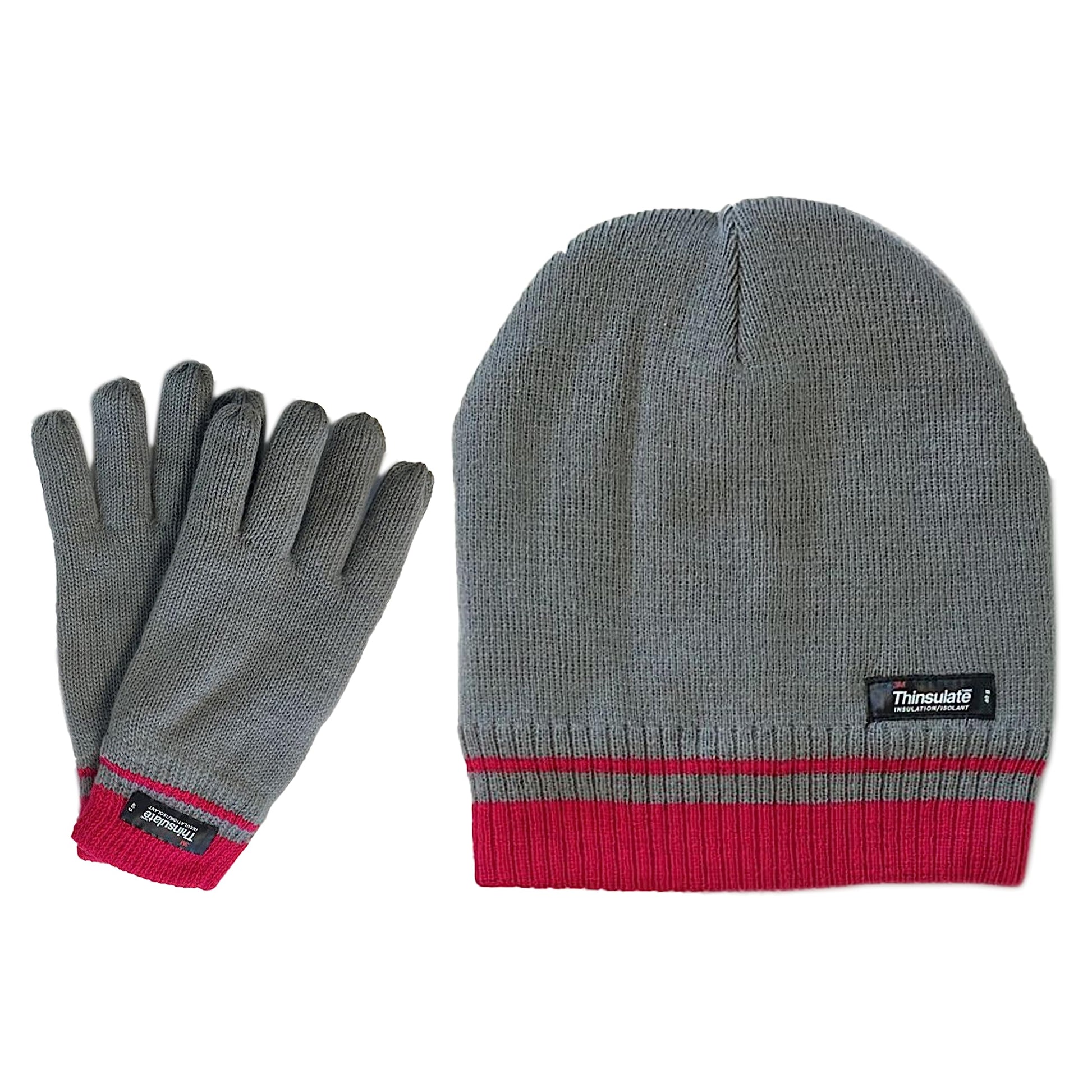 Women's Winter Hat and Gloves Set with 3M Thinsulate Insulation and Stylish Stripe Design in Multiple Colors for Warmth and Comfort by Sock Stack. Buy now for £8.00.