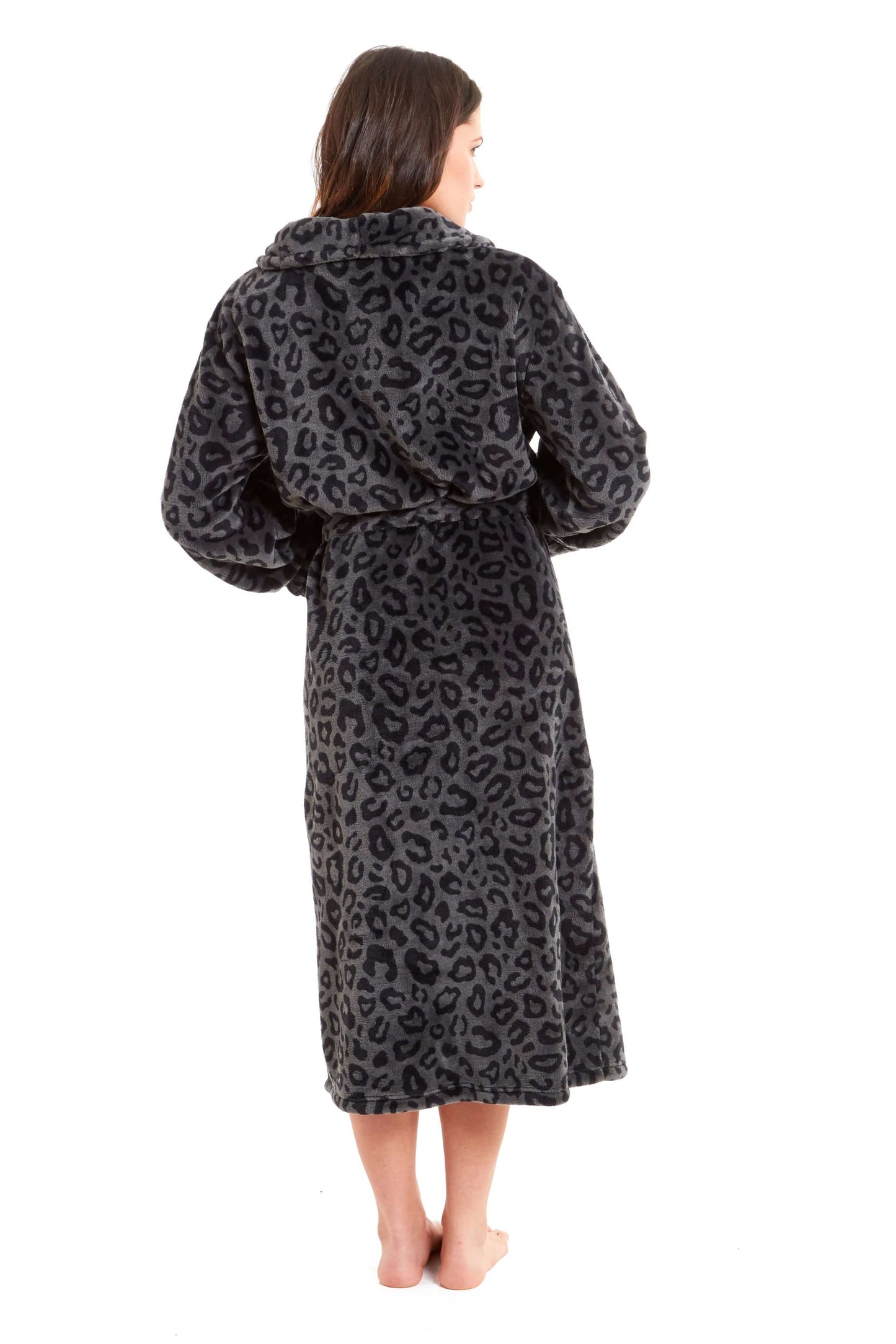 Women's Black Leopard Plush Fleece Bath Robe Dressing Gown. Buy now for £20.00. A Robe by Daisy Dreamer. 12-14, 16-18, 20-22, 8-10, animal, black, black panther, bridesmaid, cheetah, dressing gown, flannel, fleece, gym, hotel, ladies, large, leopard, loun