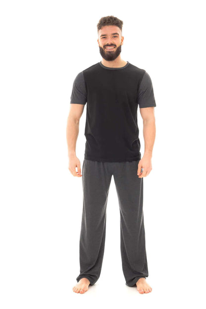 Men's Long Pyjama Sets Cotton T Shirt Pants Loungewear. Buy now for £10.00. A Pyjamas by Sock Stack. black, bottom, boys, charcoal, claret, comfortable, cotton, grey, home, large, loungewear, marl grey, maroon, medium, mens, navy, nightwear, pants, pj, po