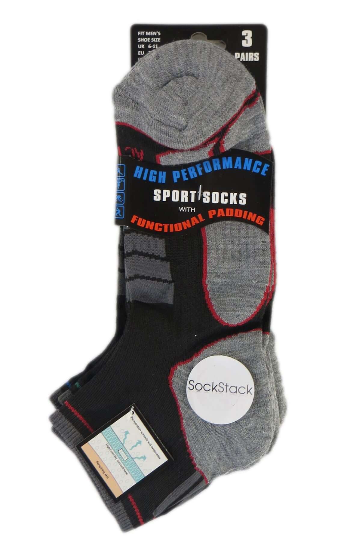 6 Pairs Of Men's Sport Socks, Active Trainer Socks For Cycling Gym Sports. Buy now for £5.00. A Socks by Sock Stack. 6-11, acrylic, assorted, athletics, black, blue, boot, boys socks, comfortable, cycling, elastane, green, grey, gym, low cut, mens, multi