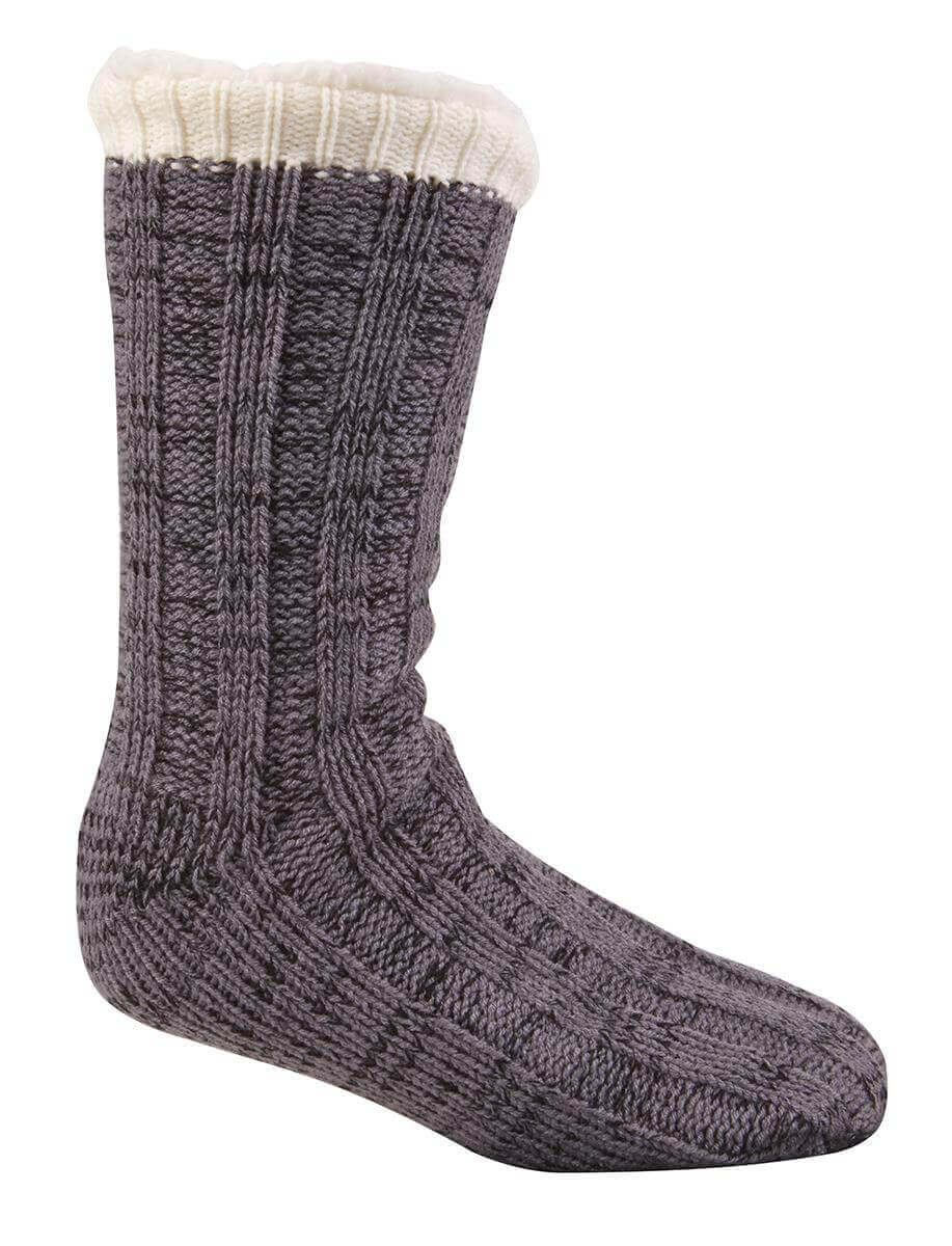 Men's Thermal Chunky Slipper Socks Non Slip Gripper Lounge Socks, 4.9 TOG. Buy now for £7.00. A Socks by Sock Stack. 4.9 tog, 6-11, acrylic, anti bacterial, black, boot, boys, breathable, comfortable, cosy, foozie, grey, grip socks, home, hotel, long sock