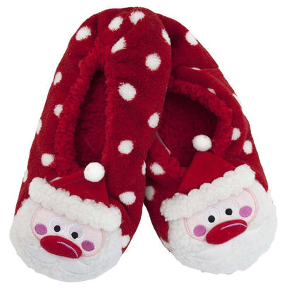 Christmas Women's Fluffy Thermal Slipper Socks with Non-Slip Grips Reindeer and Santa Designs Thick Flannel Fleece Sherpa Lining for Comfort and Warmth UK Sizes 4-7 by Sock Stack SANTA Socks