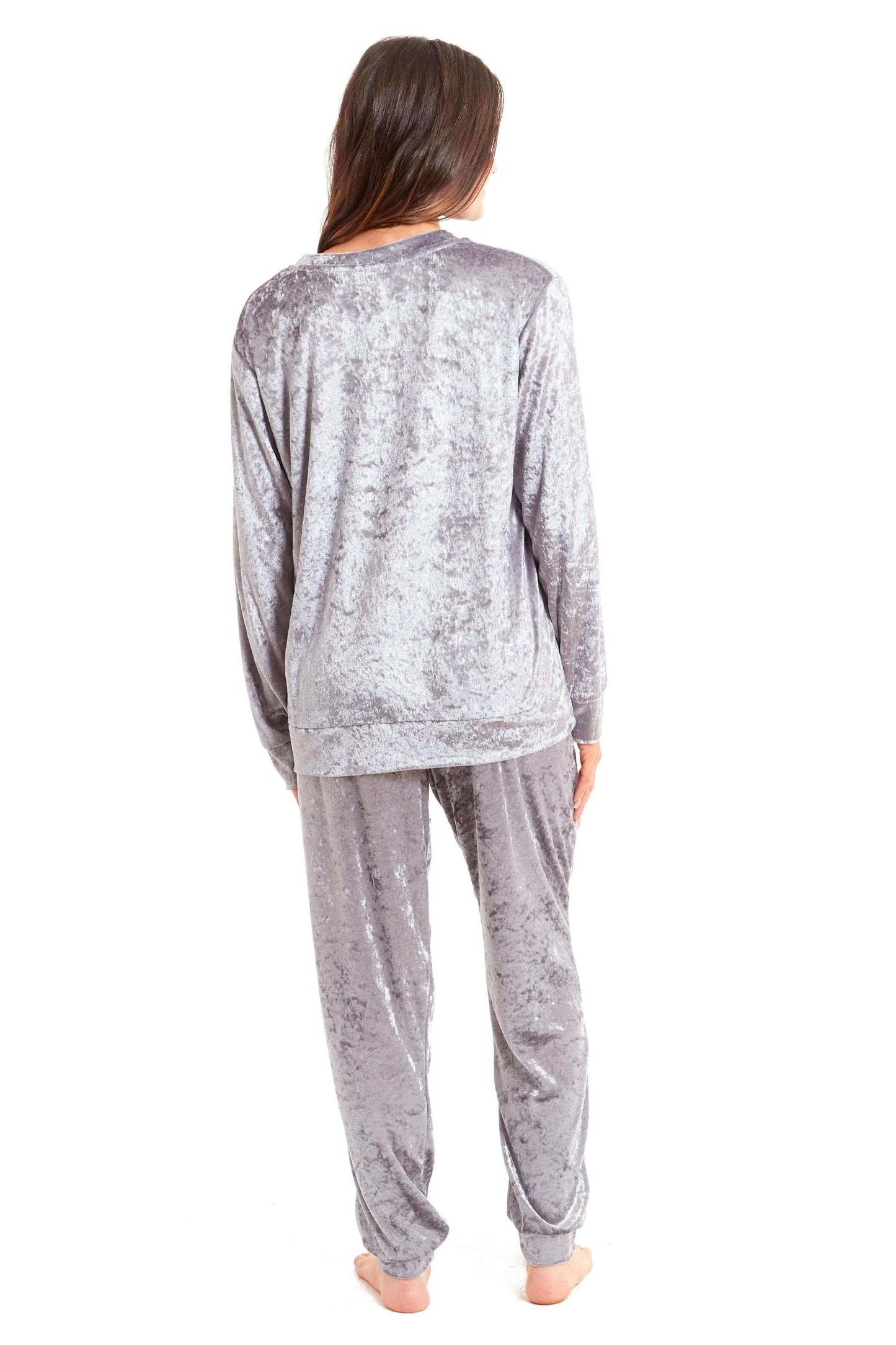 Women's Crushed Velvet Pyjama Set, Soft & Comfortable Loungewear. Buy now for £15.00. A Pyjamas by Daisy Dreamer. 12-14, 16-18, 20-22, 8-10, bridesmaid, charcoal, fleece, glitz, gold, grey, gym, hotel, ladies, large, loungewear, medium, nightwear, pyjama,