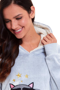 Cuddly Raccoon Fleece Hooded Pyjama Set for Women and Girls Super Soft Sherpa Lined Nightwear Ideal Mother Daughter Gift Cosy Boutique by Daisy Dreamer Pyjamas