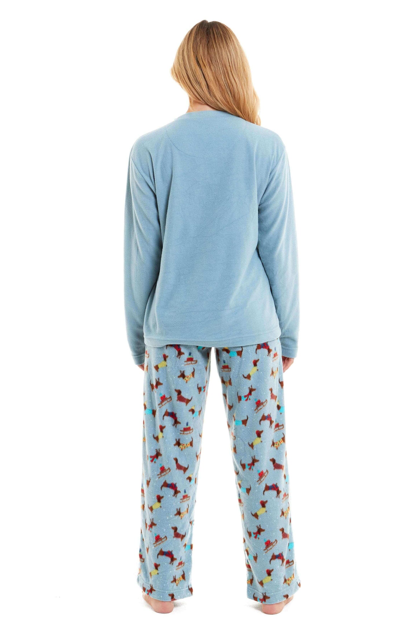 Dachshund Polar Fleece Pyjama Set, Cosy Everyday Loungewear, Christmas Gift Idea. Buy now for £17.00. A Pyjamas by Daisy Dreamer. 12-14, 16-18, 18-20, 8-10, animal, christmas, dachshund, daisy dreamer, duck egg, festive, fleece, gift, ladies, long sleeve,
