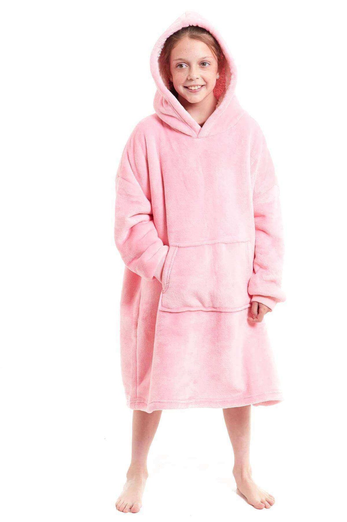 Kids Oversized Hooded Fleece Blanket with Reversible Sherpa Double Pocket Ultra-Soft Cozy Wearable Blanket for Lounging and Outdoor Ages 8-15 by Daisy Dreamer Hooded Blanket