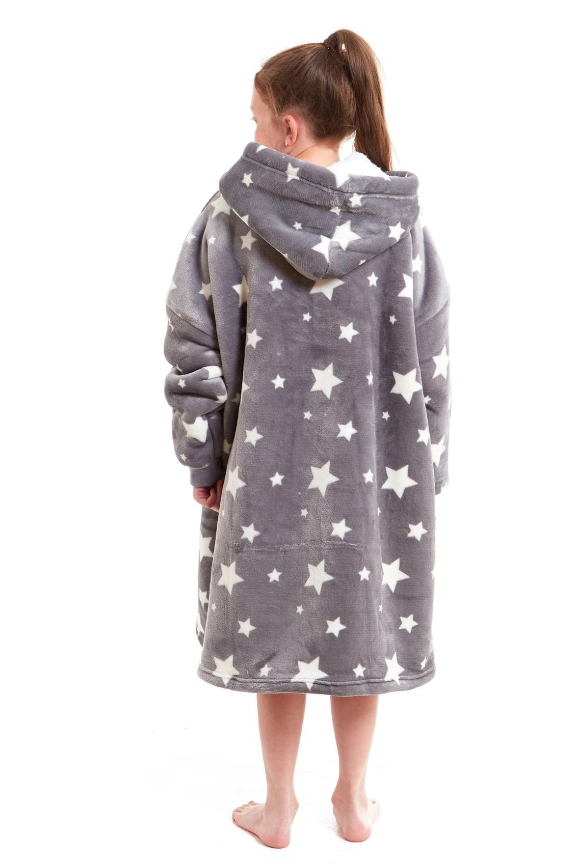 Kids Oversized Hooded Fleece Blanket with Reversible Sherpa Double Pocket Ultra-Soft Cozy Wearable Blanket for Lounging and Outdoor Ages 8-15 by Daisy Dreamer Hooded Blanket