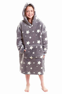 Kids Oversized Hooded Fleece Blanket with Reversible Sherpa Double Pocket Ultra-Soft Cozy Wearable Blanket for Lounging and Outdoor Ages 8-15 by Daisy Dreamer Hooded Blanket