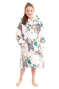 Kids Oversized Hooded Fleece Blanket with Reversible Sherpa Double Pocket Ultra-Soft Cozy Wearable Blanket for Lounging and Outdoor Ages 8-15 by Daisy Dreamer Hooded Blanket