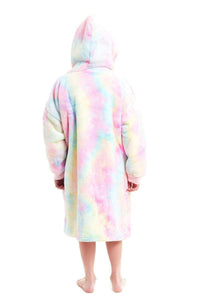 Kids Oversized Hooded Fleece Blanket with Reversible Sherpa Double Pocket Ultra-Soft Cozy Wearable Blanket for Lounging and Outdoor Ages 8-15 by Daisy Dreamer Hooded Blanket
